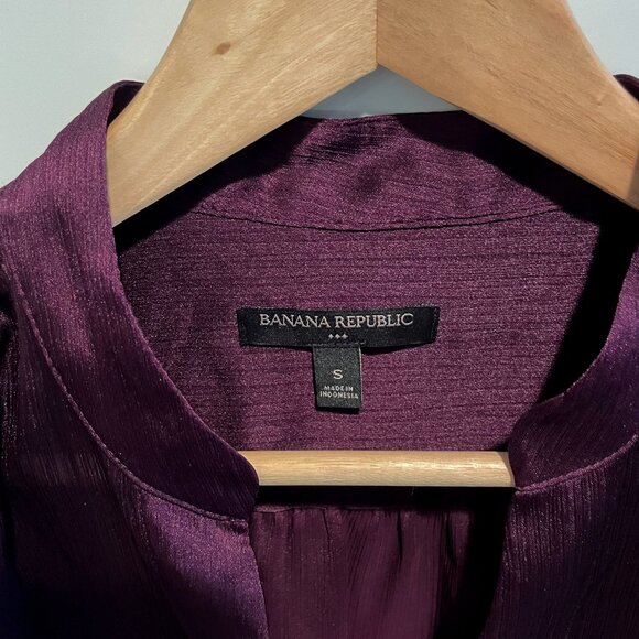 NWOT Banana Republic Factory Crinkle Volume-Sleeve Blouse - Picture 4 of 6